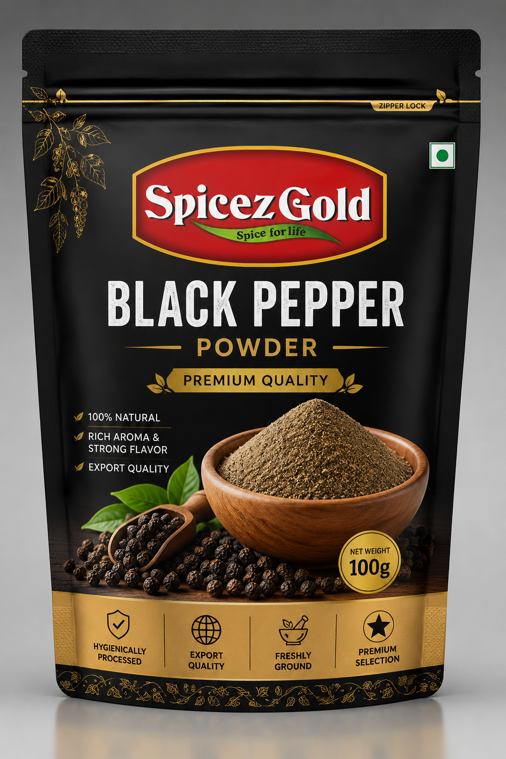 Black Pepper Powder 50g pouch Spicez Gold Premium Black Pepper Powder - Image 1