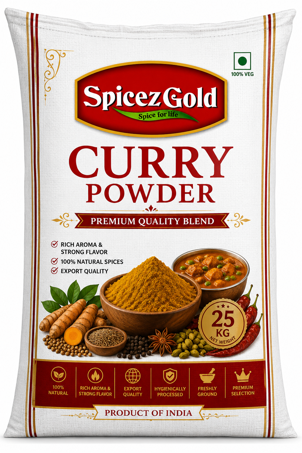 25kg Spicez Gold Premium Curry Powder - Image 1