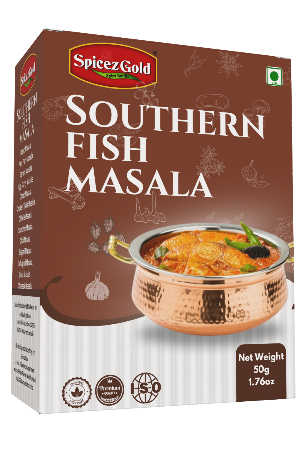 3 Spicez Gold Premium Southern Fish Masala - Image 1