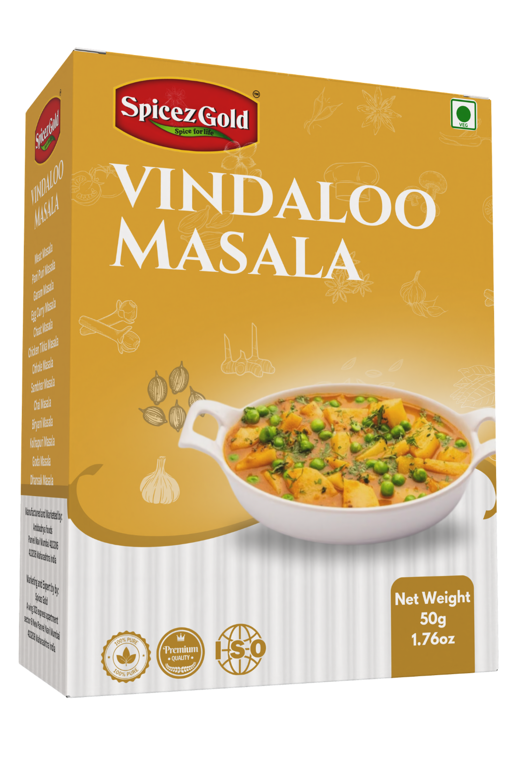 37 Spicez Gold Premium Vindaloo Masala - Image 1