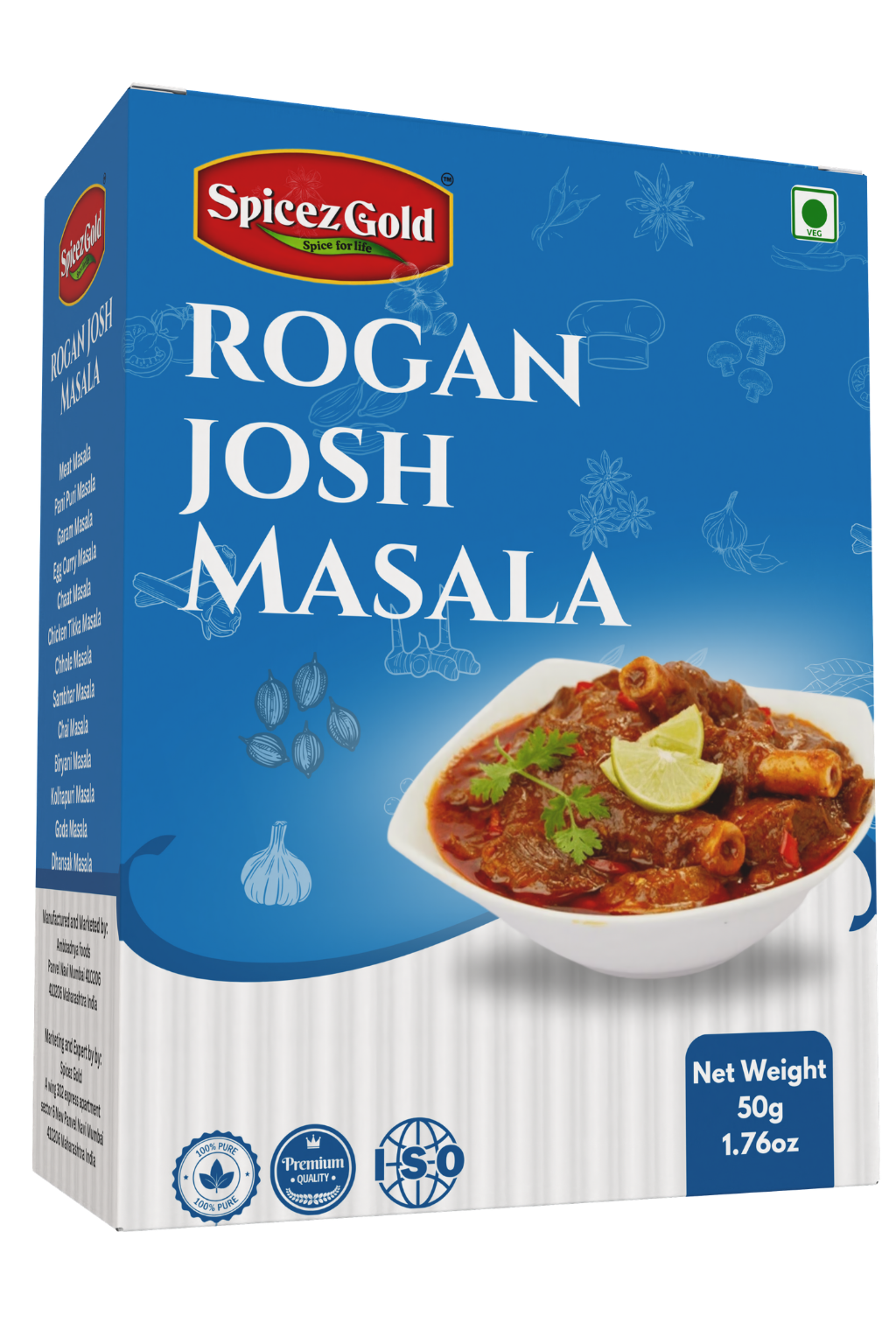 39 Spicez Gold Premium Rogan Josh Masala - Image 1